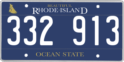 RI license plate 332913