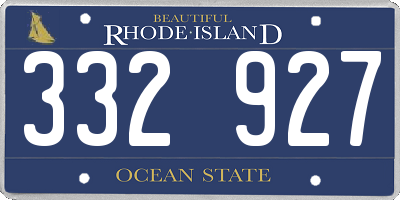 RI license plate 332927