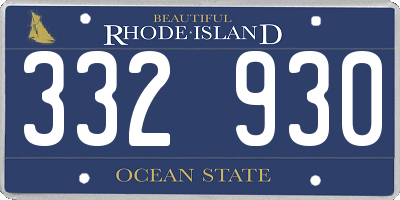 RI license plate 332930