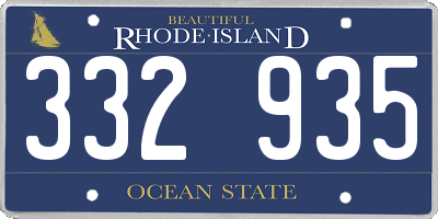 RI license plate 332935