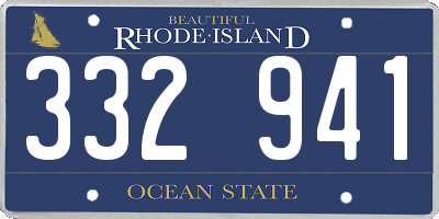 RI license plate 332941