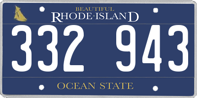 RI license plate 332943