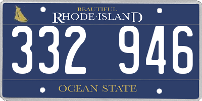 RI license plate 332946