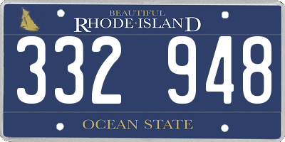 RI license plate 332948