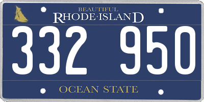 RI license plate 332950