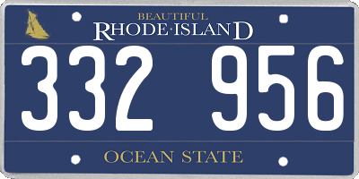 RI license plate 332956