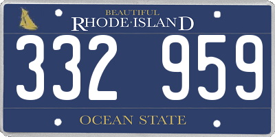 RI license plate 332959