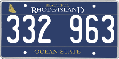 RI license plate 332963