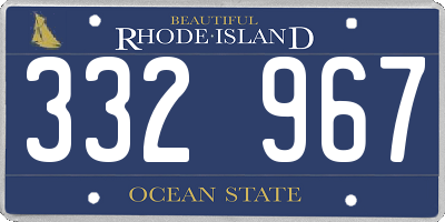 RI license plate 332967