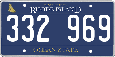 RI license plate 332969