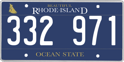 RI license plate 332971