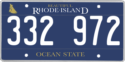 RI license plate 332972