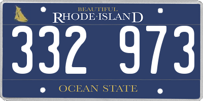 RI license plate 332973