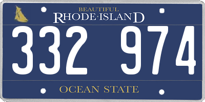 RI license plate 332974