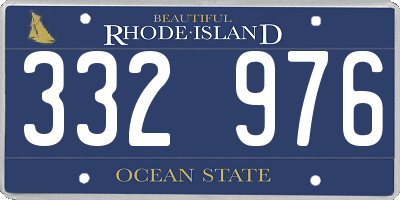 RI license plate 332976