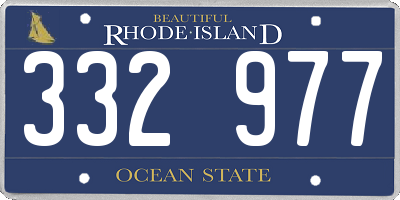 RI license plate 332977