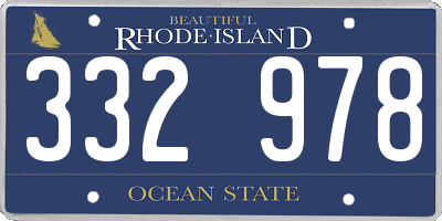 RI license plate 332978