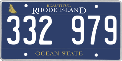 RI license plate 332979