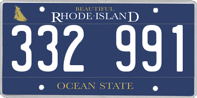RI license plate 332991