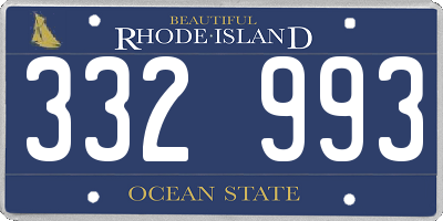 RI license plate 332993