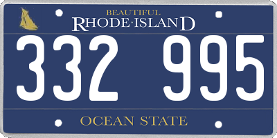 RI license plate 332995