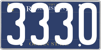 RI license plate 3330