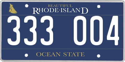 RI license plate 333004