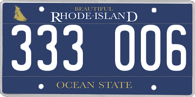 RI license plate 333006