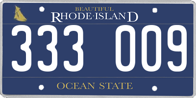 RI license plate 333009