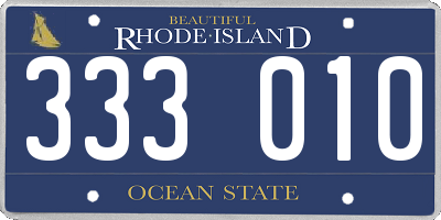 RI license plate 333010