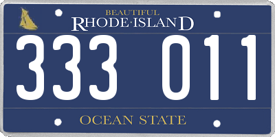 RI license plate 333011
