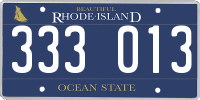RI license plate 333013