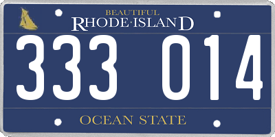 RI license plate 333014