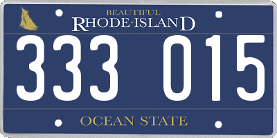 RI license plate 333015
