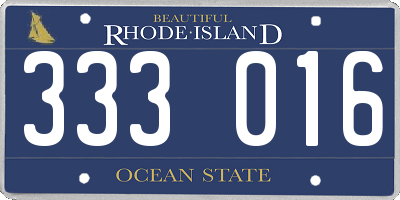 RI license plate 333016
