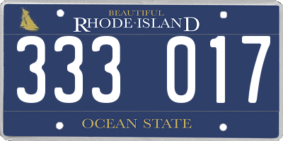 RI license plate 333017