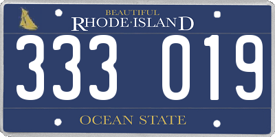 RI license plate 333019