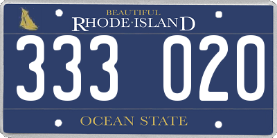 RI license plate 333020