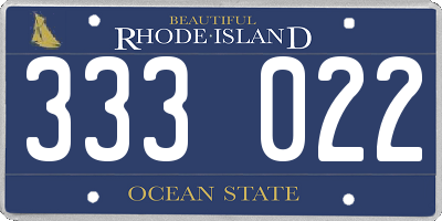 RI license plate 333022