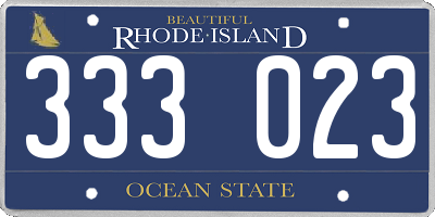 RI license plate 333023