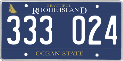 RI license plate 333024