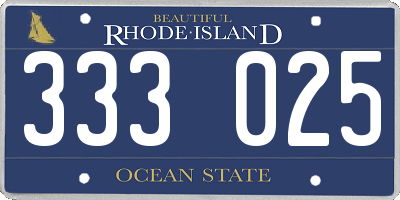 RI license plate 333025