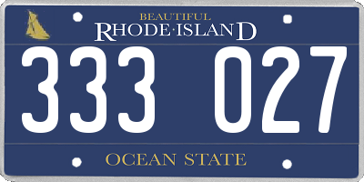 RI license plate 333027