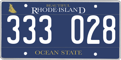 RI license plate 333028