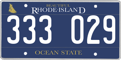 RI license plate 333029