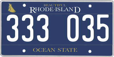 RI license plate 333035