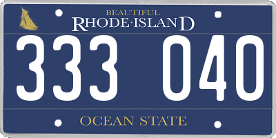 RI license plate 333040