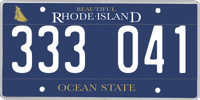 RI license plate 333041