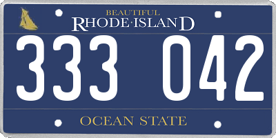 RI license plate 333042