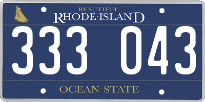 RI license plate 333043